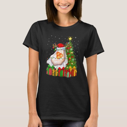 Oyster  Xmas Holiday Santa Oyster Christmas Tree Tシャツ (正面)