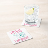 "Oysters & Champagne"  スクエアペーパーコースター (インサイチュ)