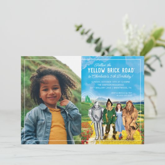 Ozのウィザード誕生日 – 写真 招待状 (スタンド正面)