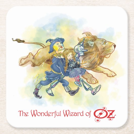 Ozのクラシックリングや輪ウィザード私のテーブルシリーズにはウィザードなし！ スクエアペーパーコースター (正面)