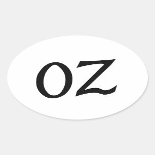 Ozの黒いステッカー 楕円形シール