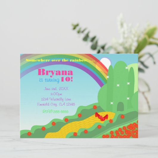 OZエメラルドシティスリッパ誕生日パーティーのウィザード 招待状 (スタンド正面)