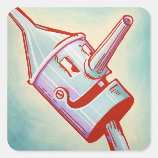 Ozステッカー – ブリキ男 スクエアシール (正面)