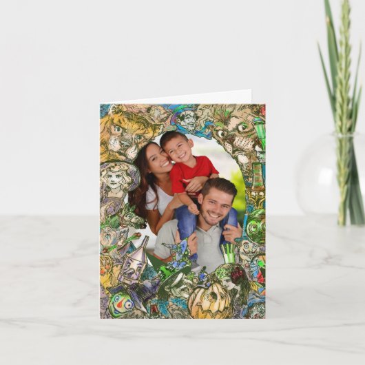 OZファミリークリスマスカードのウィザード+あなたの写真 カード (正面)