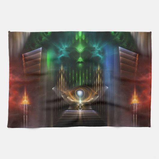 Ozフラクタルアートキッチンタオルの熟考 キッチンタオル (横)