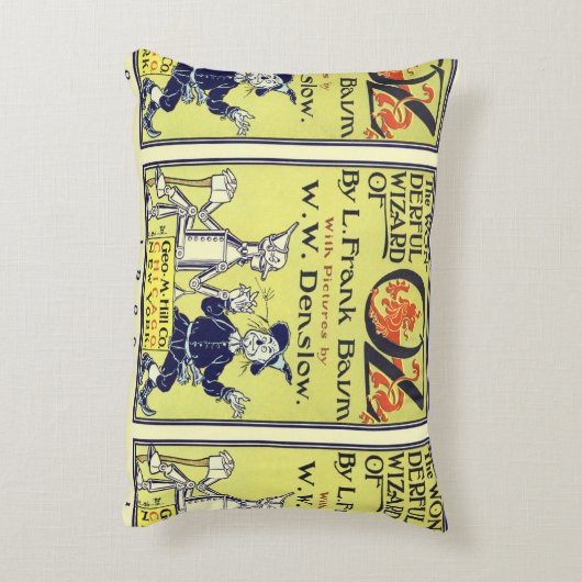 Ozブックカバーアートのヴィンテージウィザード、タイトルページ アクセントクッション (裏面(縦))