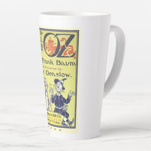 Ozブックカバーアートのヴィンテージウィザード、タイトルページ カフェラテマグ (右アングル)