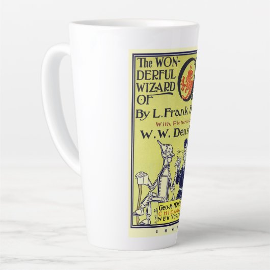 Ozブックカバーアートのヴィンテージウィザード、タイトルページ カフェラテマグ (左アングル)