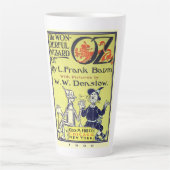 Ozブックカバーアートのヴィンテージウィザード、タイトルページ カフェラテマグ (正面)