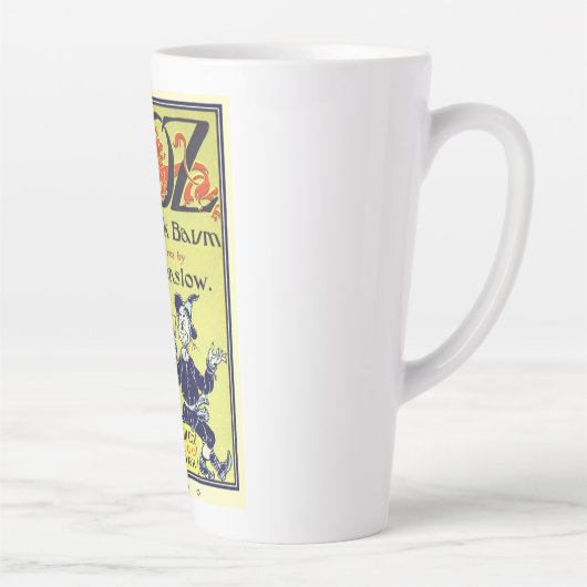 Ozブックカバーアートのヴィンテージウィザード、タイトルページ カフェラテマグ (右)