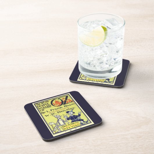 Ozブックカバーアートのヴィンテージウィザード、タイトルページ コースター (右側)