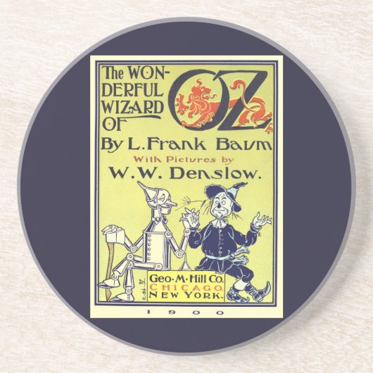 Ozブックカバーアートのヴィンテージウィザード、タイトルページ コースター (正面)
