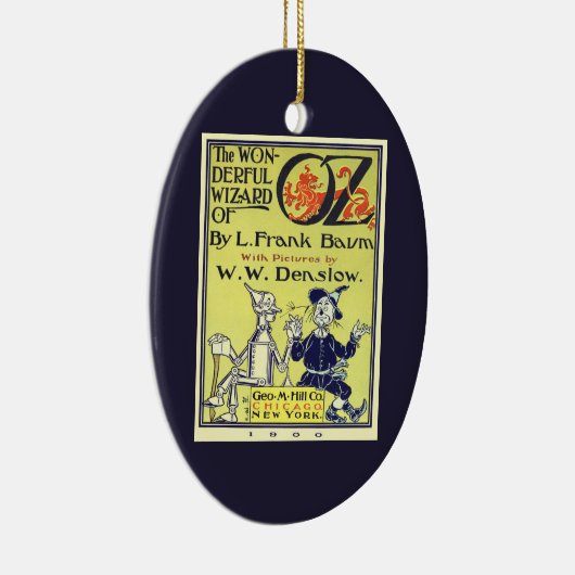 Ozブックカバーアートのヴィンテージウィザード、タイトルページ セラミックオーナメント (右)