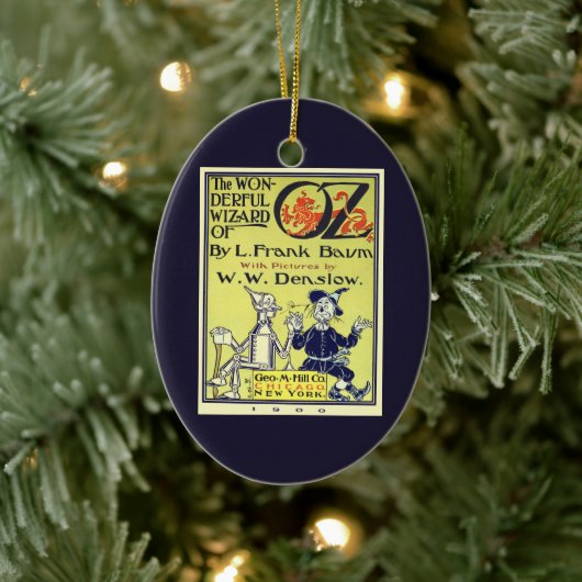 Ozブックカバーアートのヴィンテージウィザード、タイトルページ セラミックオーナメント (ツリー)