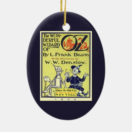 Ozブックカバーアートのヴィンテージウィザード、タイトルページ セラミックオーナメント (裏面)