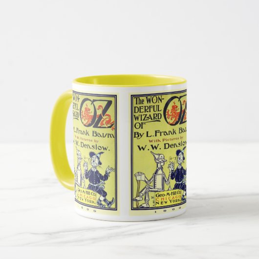 Ozブックカバーアートのヴィンテージウィザード、タイトルページ マグカップ (正面左)
