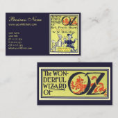 Ozブックカバーアートのヴィンテージウィザード、タイトルページ 名刺 (正面/裏面)