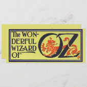 Ozブックカバーアートのヴィンテージウィザード、タイトルページ 招待状 (正面/裏面)