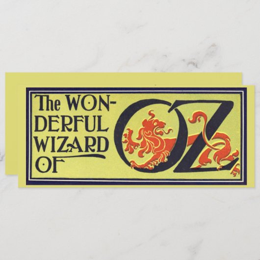 Ozブックカバーアートのヴィンテージウィザード、タイトルページ 招待状 (正面/裏面)