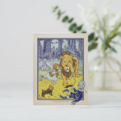 Ozブックページの臆病ライオン魔法使い ポストカード (スタンド正面)