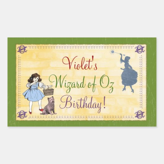 Ozボトルラベルまたはステッカーのウィザード 長方形シール (正面)