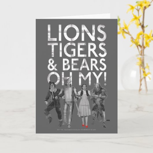 OZ™のウィザード |ライオンの虎と熊は私の! カード (黄色い花)