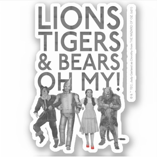 OZ™のウィザード |ライオンの虎と熊は私の！ シール (正面)