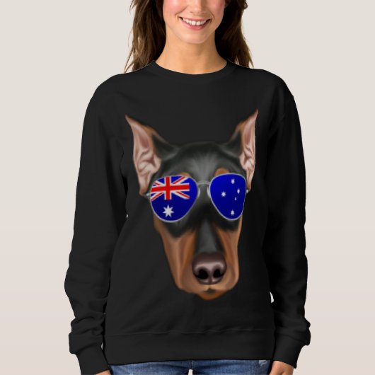 OZ Flag German Pinscher Dog Australia Pocket スウェットシャツ (正面)