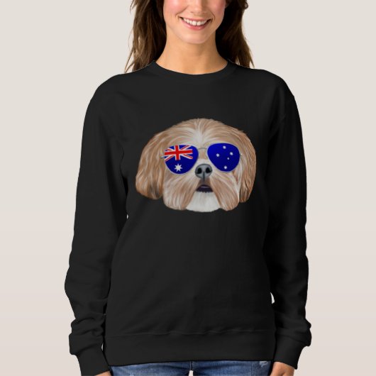 OZ Flag Shih Tzu Dog Australia Pocket スウェットシャツ (正面)