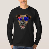 OZ Flag Smooth Fox Terrier Dog Australia Pocket Tシャツ (正面)