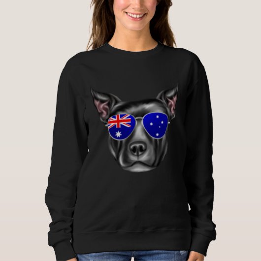 OZ Flag Staffordshire Bull Terrier Dog Australia P スウェットシャツ (正面)