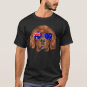 OZ Flag Tibetan Mastiff Dog Australia Pocket Tシャツ (正面)