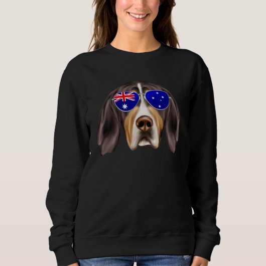 OZ Flag Treeing Walker Coonhound Dog Australia Poc スウェットシャツ (正面)