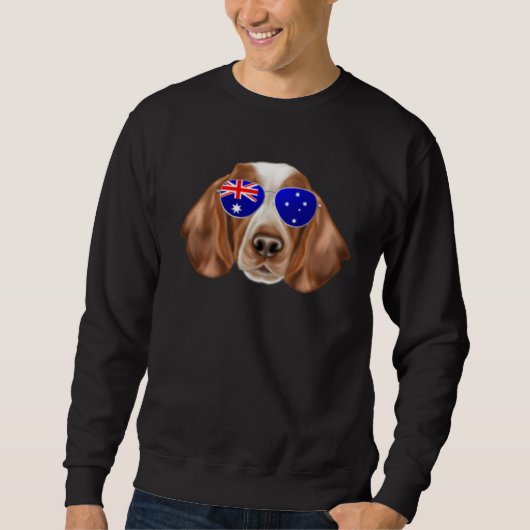 OZ Flag Welsh Springer Spaniel Dog Australia Pocke スウェットシャツ (正面)