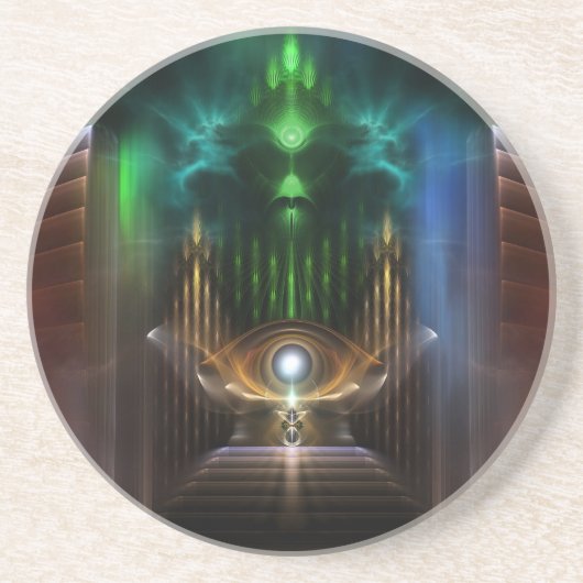 Oz Fractal Art Sandstoneコースターの熟考 コースター (正面)