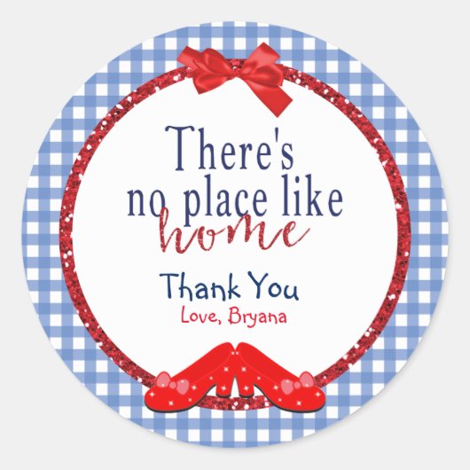 OZ No Place Like Home Party Favoritesステッカーラベル ラウンドシール (正面)