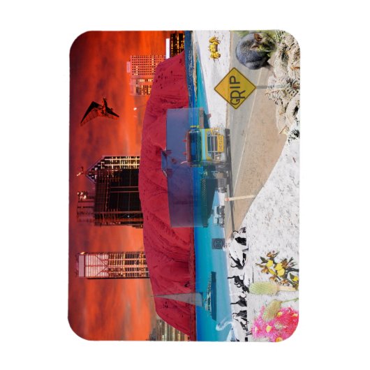 OZ ULURUエアーズロックの反射 マグネット (縦)