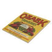 Ozarkのいちごの木枠のラベル タイル (側面)