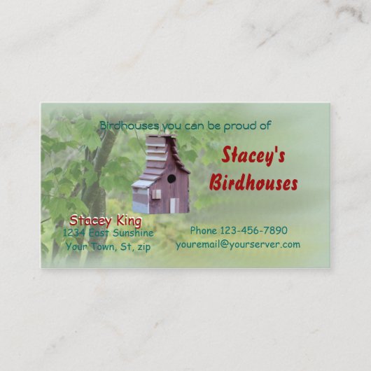 OzarkのヒマラヤスギBirdhouse2ビジネスはカードカスタマイズ 名刺 (正面)