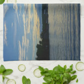 Ozarksの青の日没の湖 キッチンタオル (折り畳み)