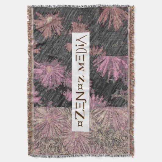 Ozenoz媒体の花柄のロゴ スローブランケット (正面縦)