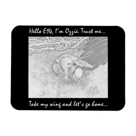 Ozzie & E14マグネット私の翼を取る家に帰ろう マグネット (横)