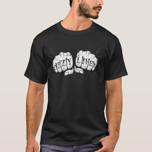 OZZY LIVES - ナックル・ハードコア Tシャツ (正面)