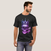 Ozzy Lives Skull Glasses Crown Biker Tattoo Purple Tシャツ (正面フル)