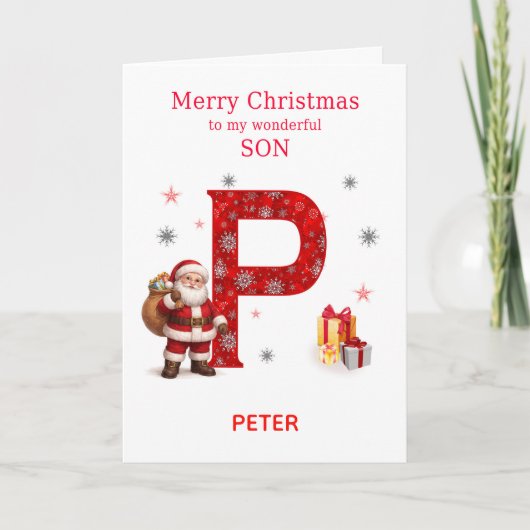 Pからはじまる名前の息子様へクリスマス シーズンカード (正面)