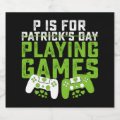 Pはゲーマー遊ゲーミングセントパトリックのゲーム ビールラベル (シングルラベル)