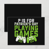 Pはゲーマー遊ゲーミングセントパトリックのゲーム ポストカード (正面/裏面)