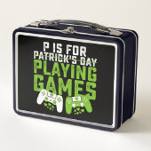 Pはゲーマー遊ゲーミングセントパトリックのゲーム メタルランチボックス (正面)