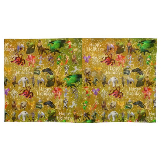 Pはフェニックスクリスマスピローケース(金ゴールド)用 枕カバー (正面)