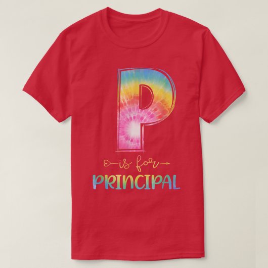 Pは主絞り染め新学期先生 Tシャツ (デザイン正面)